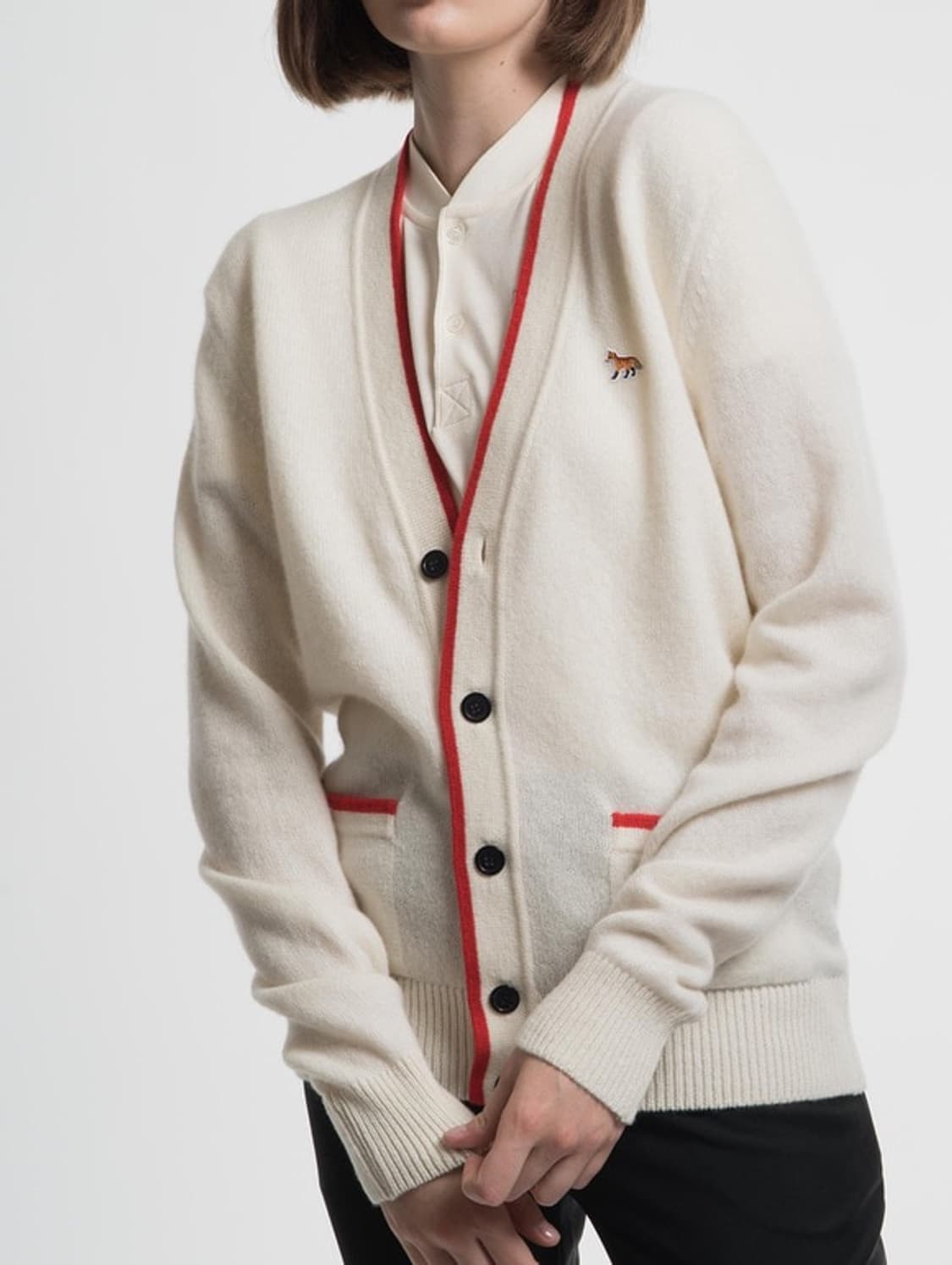 [M] 메종 키츠네 베이비폭스 램스울 가디건 상품이미지1