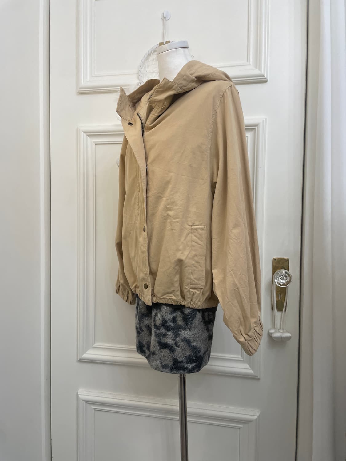 beige cotton back bow jacket(size-F) 상품이미지3