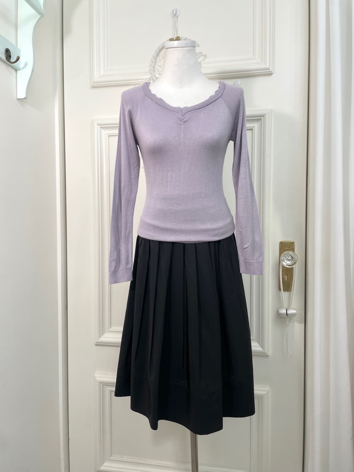 lavender lace point v-neck princess knit 상품이미지2
