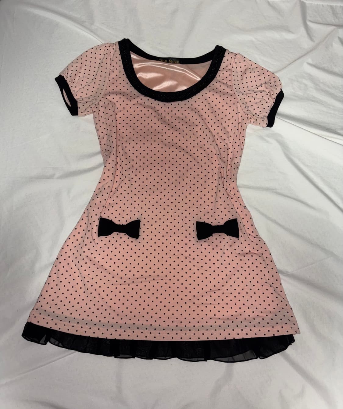 세실맥비 연핑크 도트리본 원피스 갸루 상품이미지1