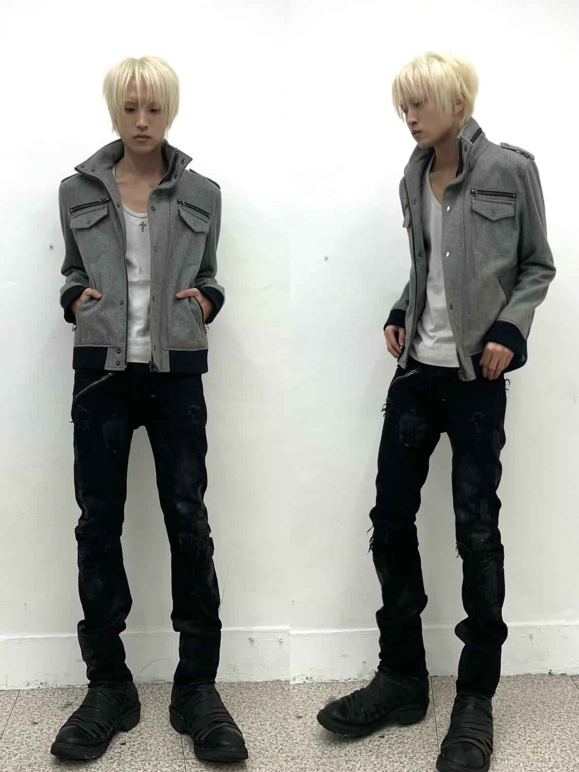 Semantic design gray gimmick jacket    상품이미지1