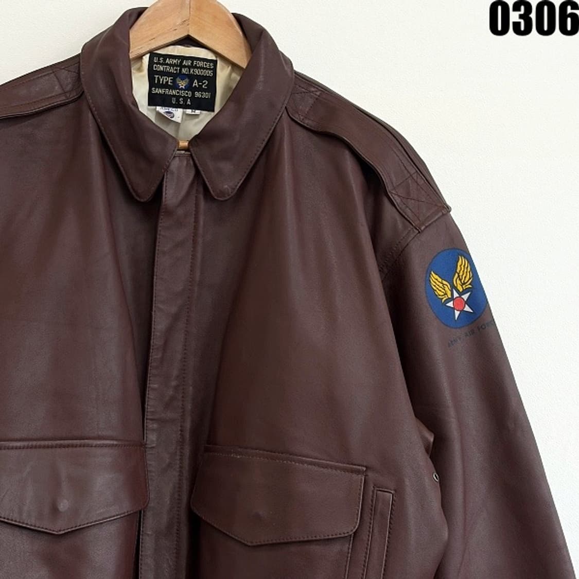 미 공군 A-2 타입 항공점퍼 레더 플라이트 자켓 M 0306 상품이미지2