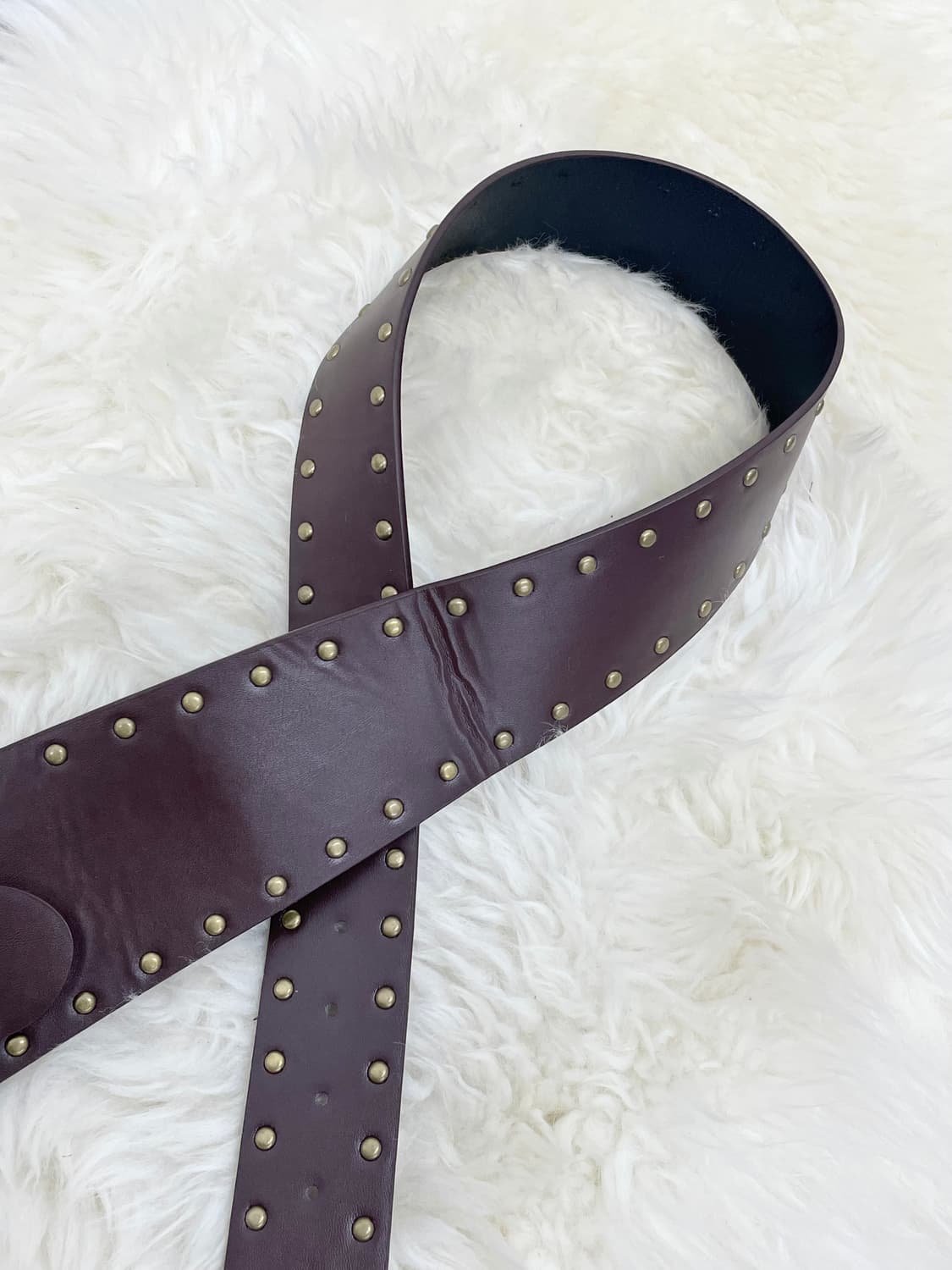 브라운 웨스턴 스터드 와이드 벨트 상품이미지5