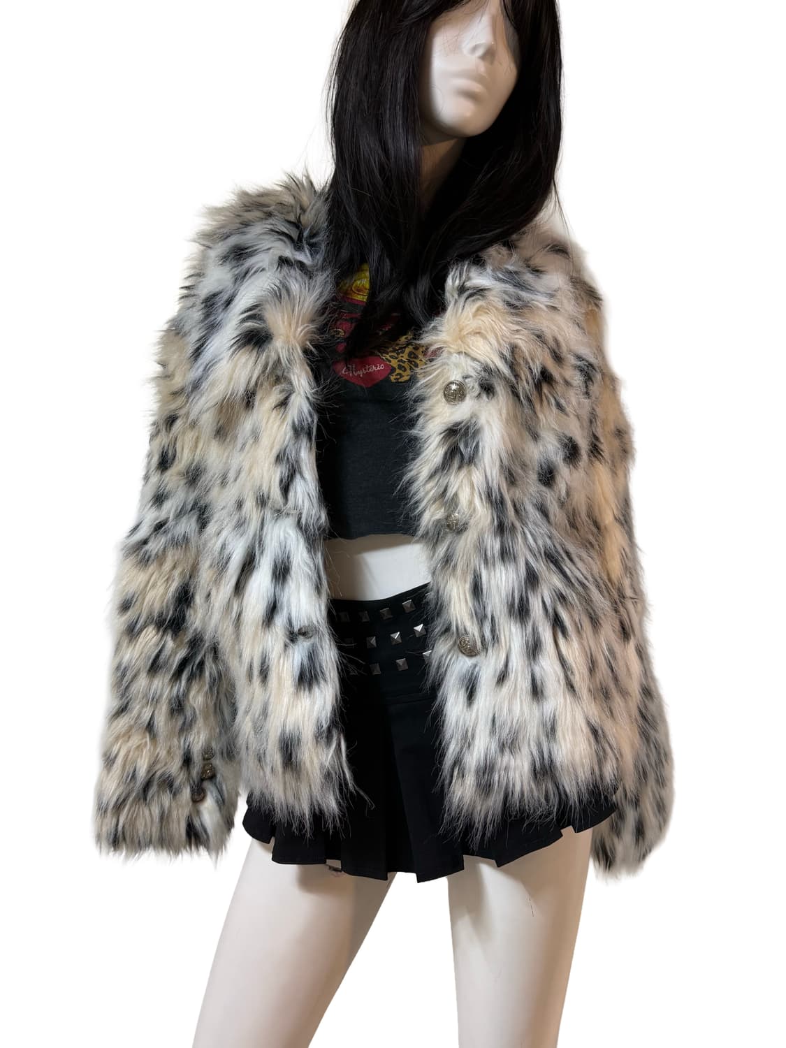 빈티지 레오파드 퍼 코트 상품이미지1