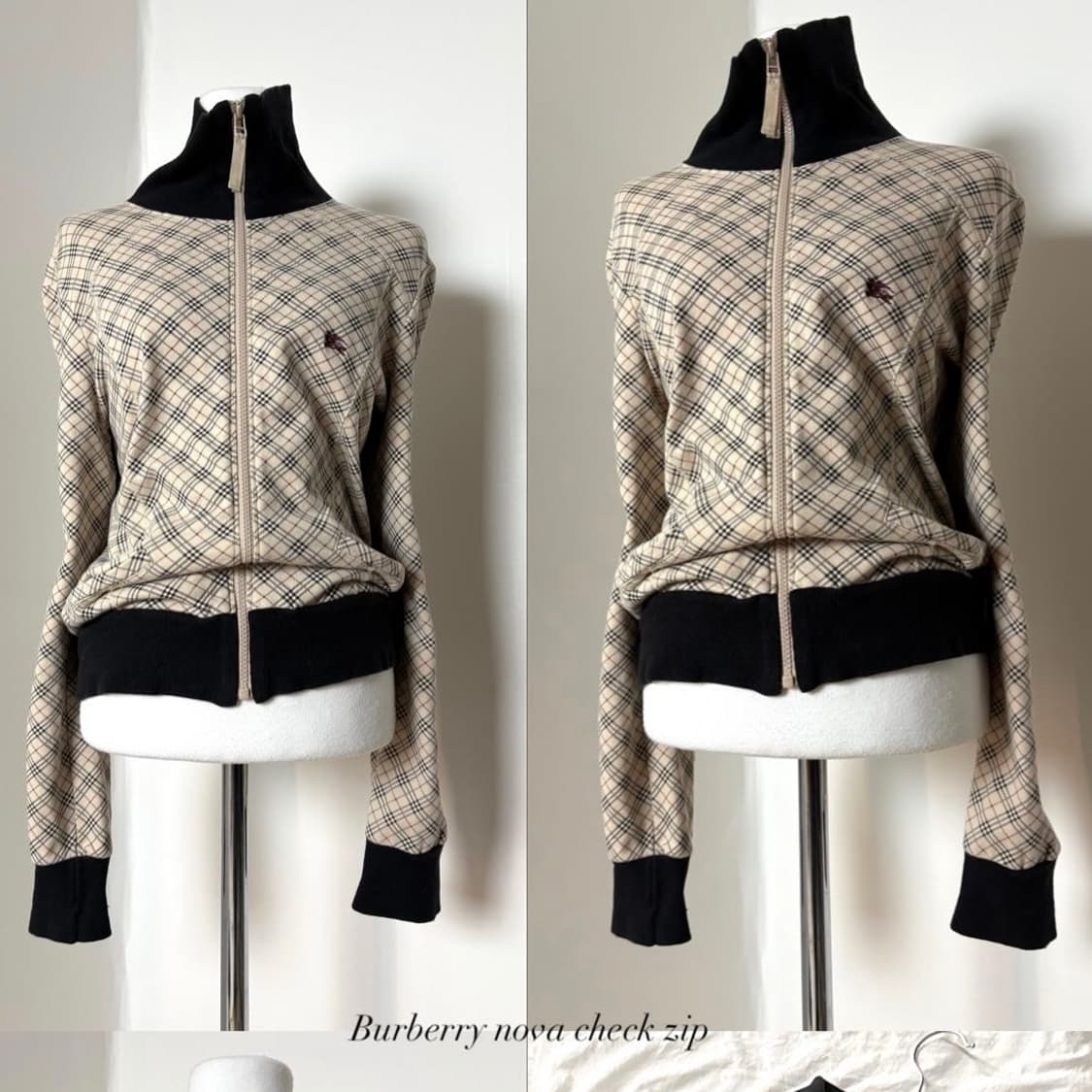 대대장 유일매물 버버리 블루라벨 딱붙핏 노바체크 집업 자켓 후드집업 상품이미지1