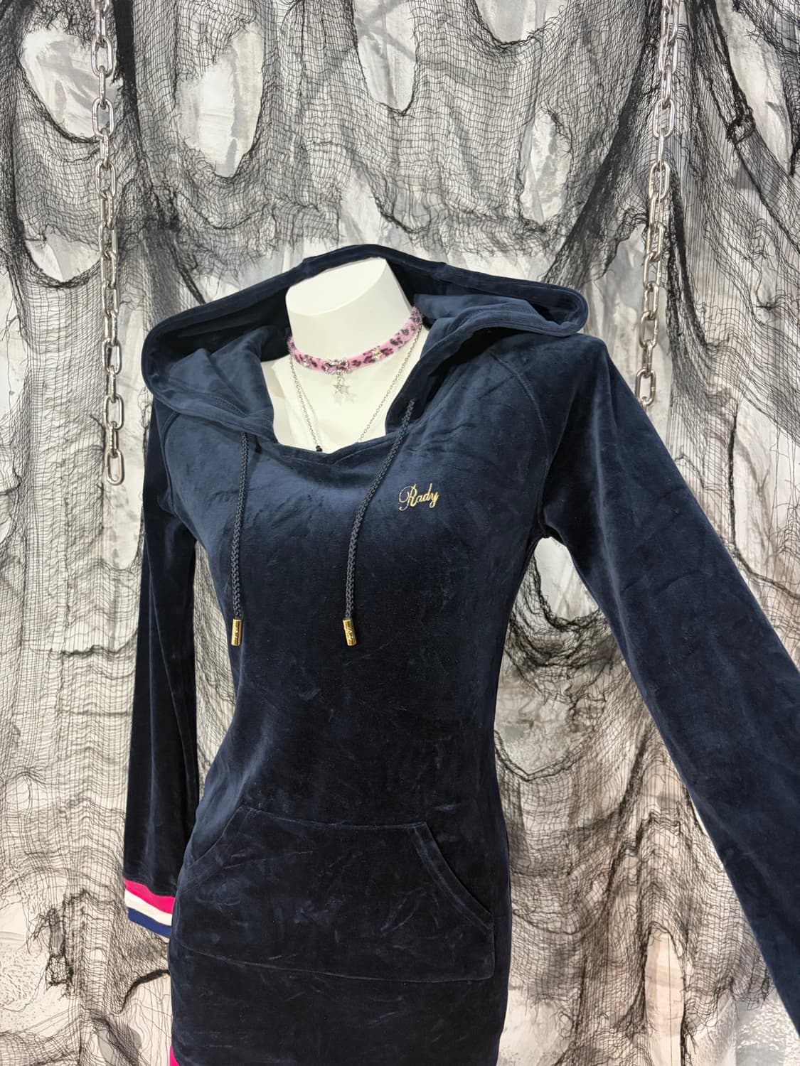 Y2K Velvet slim pit mini one piece 상품이미지6