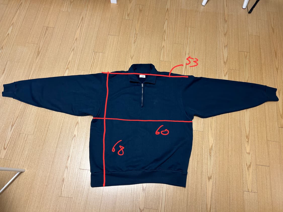 시오타 하프집업 스웻 네이비 상품이미지4