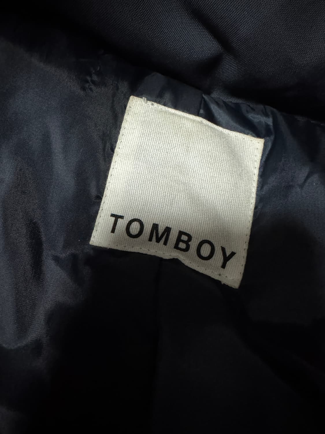여성 톰보이 Tomboy 네이비 덕 다운 후드 롱패딩 상품이미지3