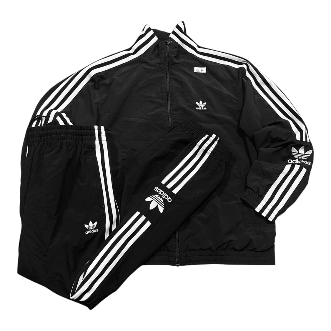 ✨ (세트) 아디다스 락업 트레포일 블랙 트랙 바람막이 셋업 (상L 하S 상품이미지1