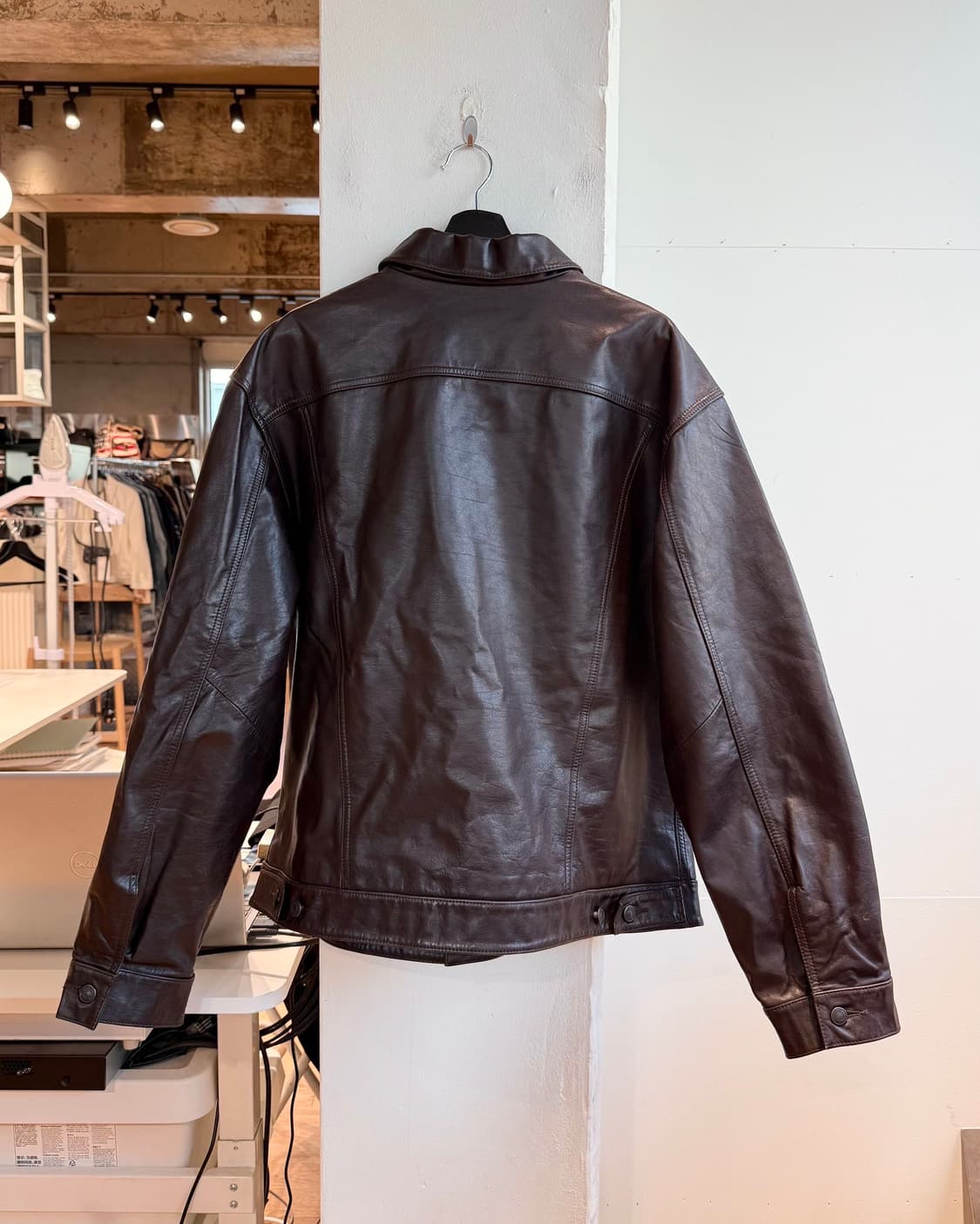 갭 블루 진스 브라운 레더 트러커 자켓 상품이미지7