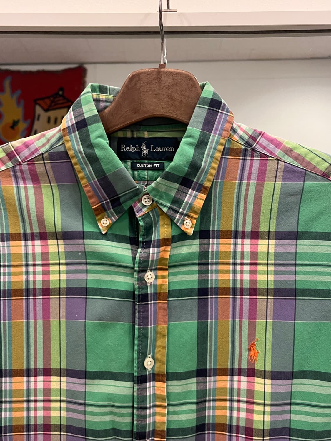 Polo RL 폴로 랄프로렌 CUSTOM FIT 체크 반팔 셔츠 상품이미지3