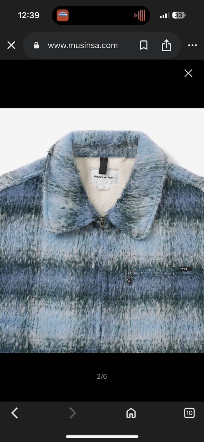 디스이즈네버댓 브러쉬드 체크 자켓 블루 후리스 모헤어 상품이미지5