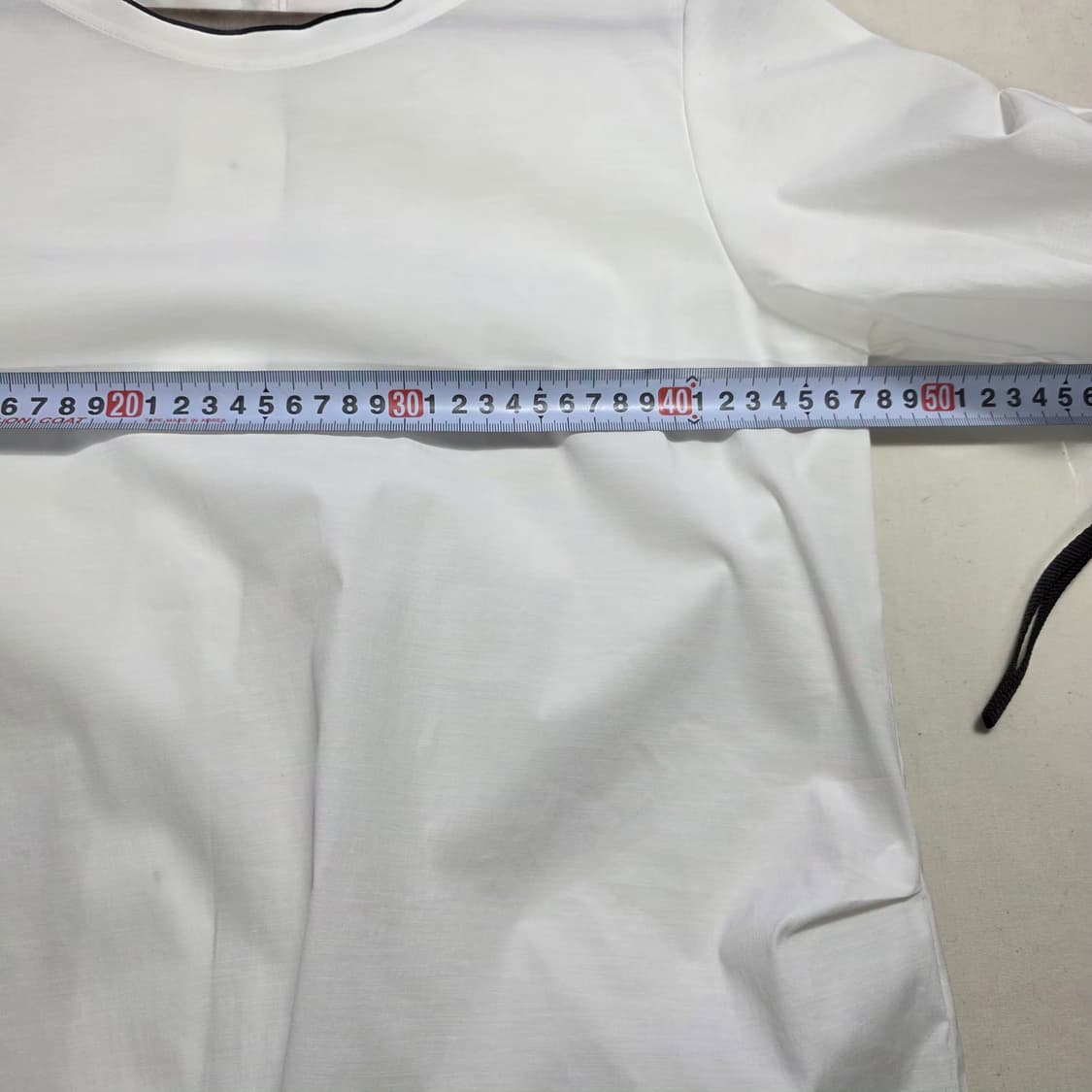 0749 JJ지고트 화이트 퍼프소매 블라우스 반팔 깔끔핏 상품이미지3