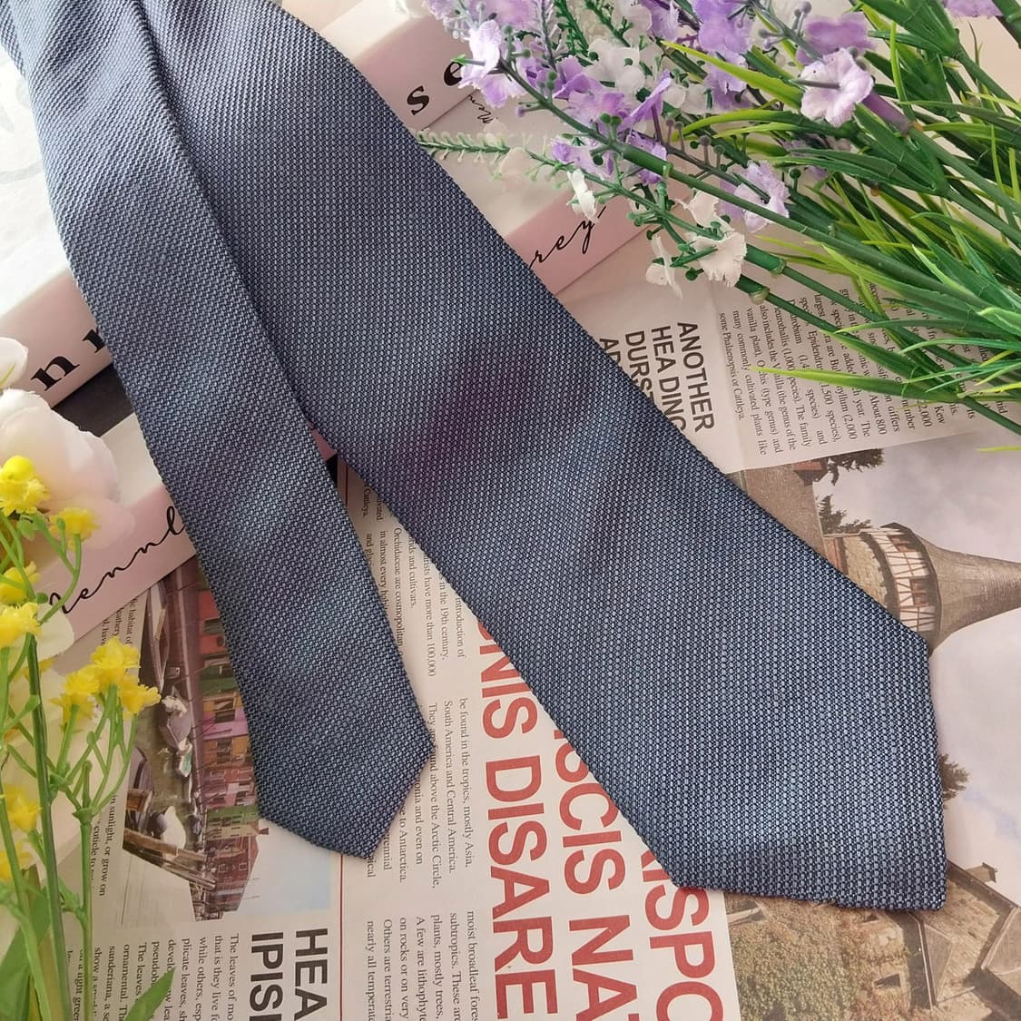 휴고보스 실크 다크블루 슬림 넥타이 7.5cm A~B등급 K1331
 상품이미지2