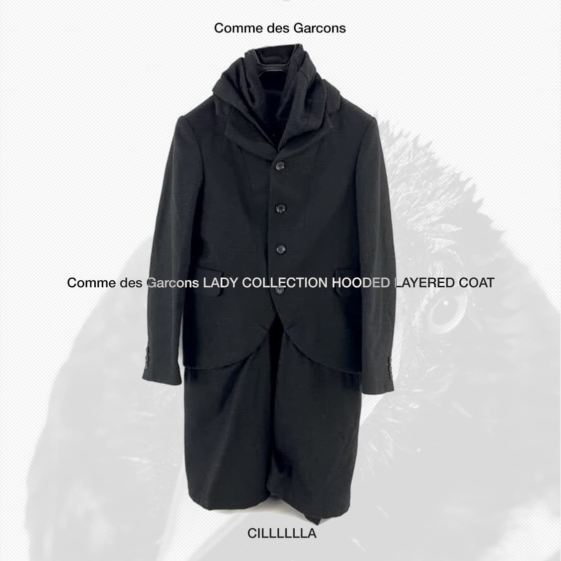 COMMEDESGARCONS 꼼데가르송 레이디 컬렉션 후드 레이어드 코트 상품이미지1