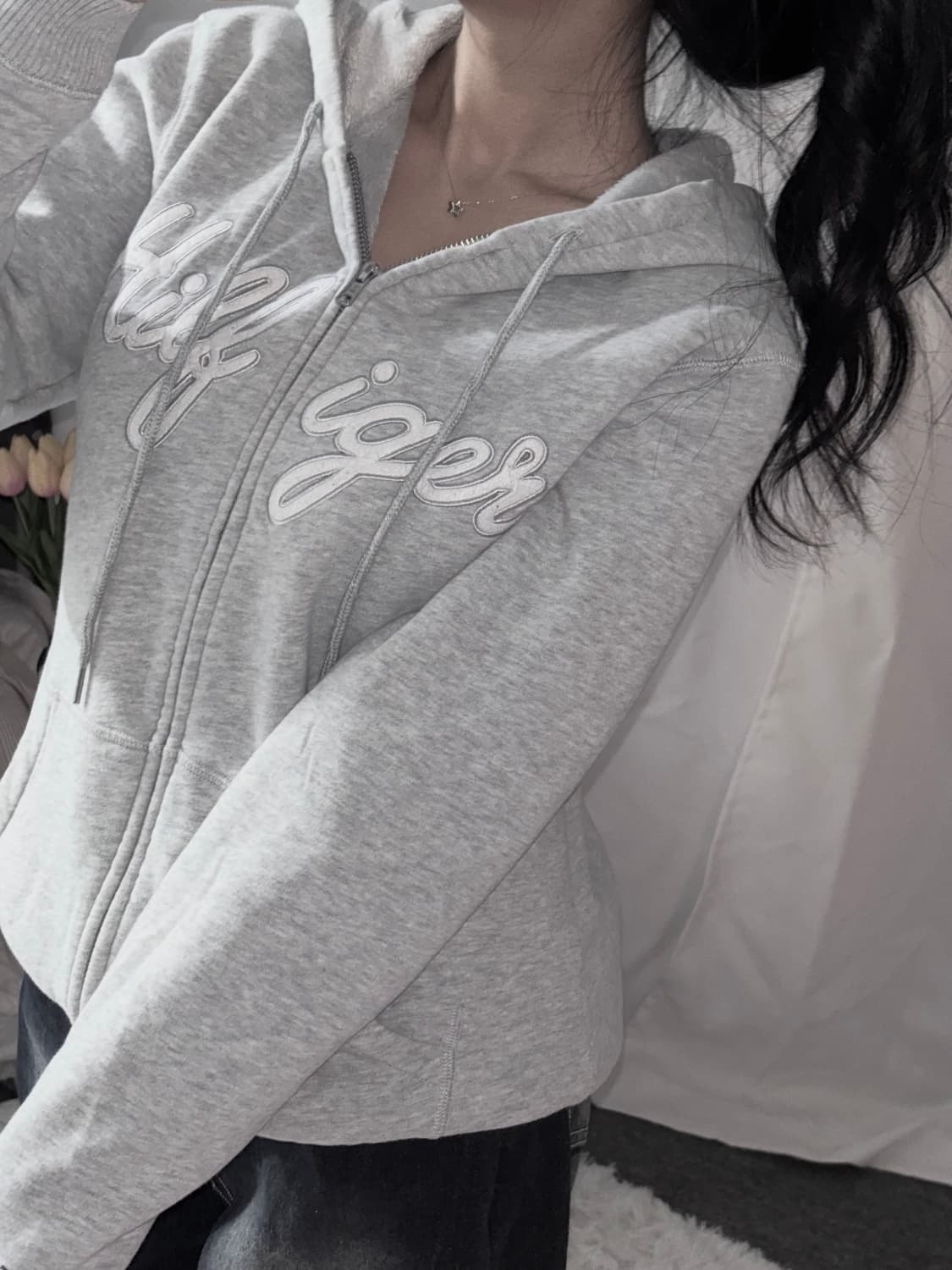 🐰타미힐피거 여리 부들 안감 양털 백멜 후드집업 도톰💭 상품이미지3