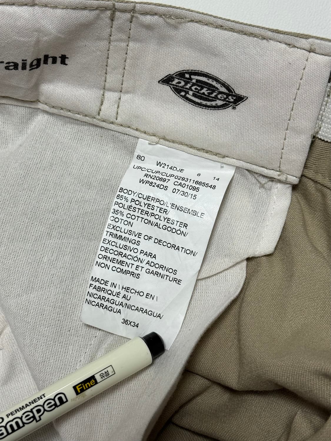 디키즈 치노팬츠 베이지 컬러 36x34 상품이미지5