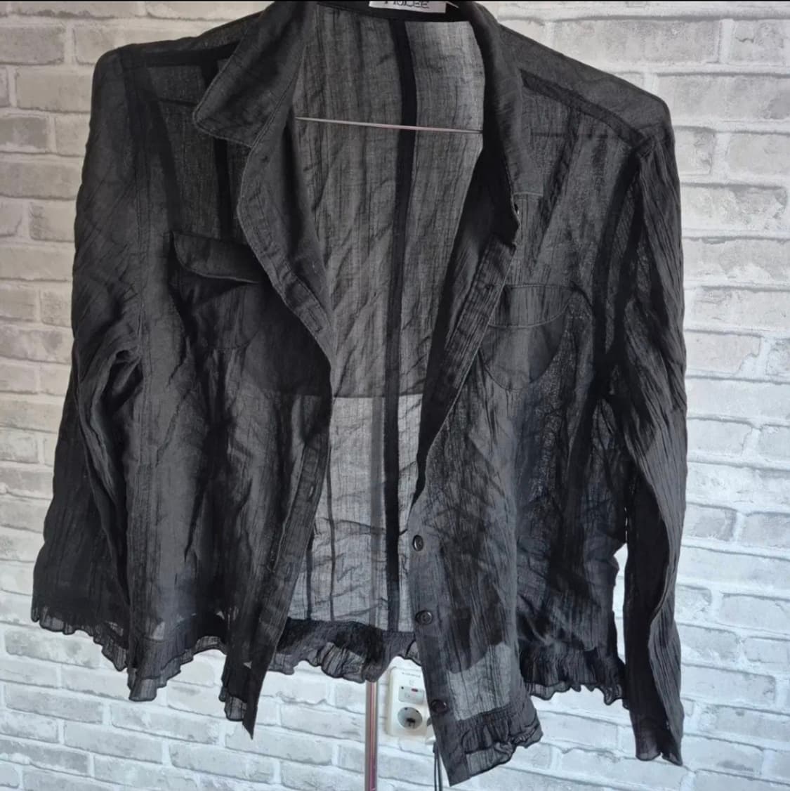 블랙 시스루 셔츠 상품이미지1