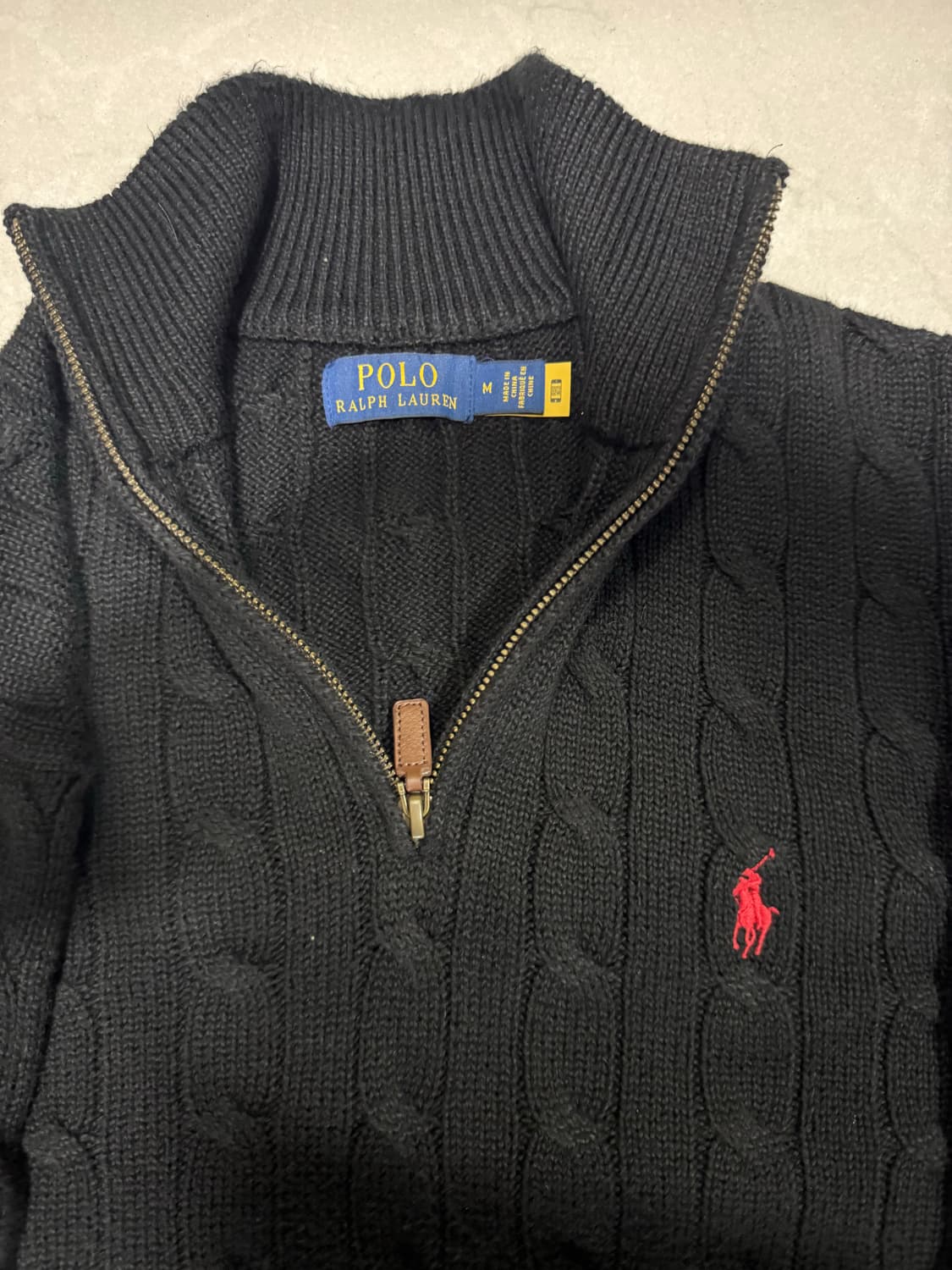 [당일출고,M사이즈] 폴로 케이블 반집업 니트 상품이미지2