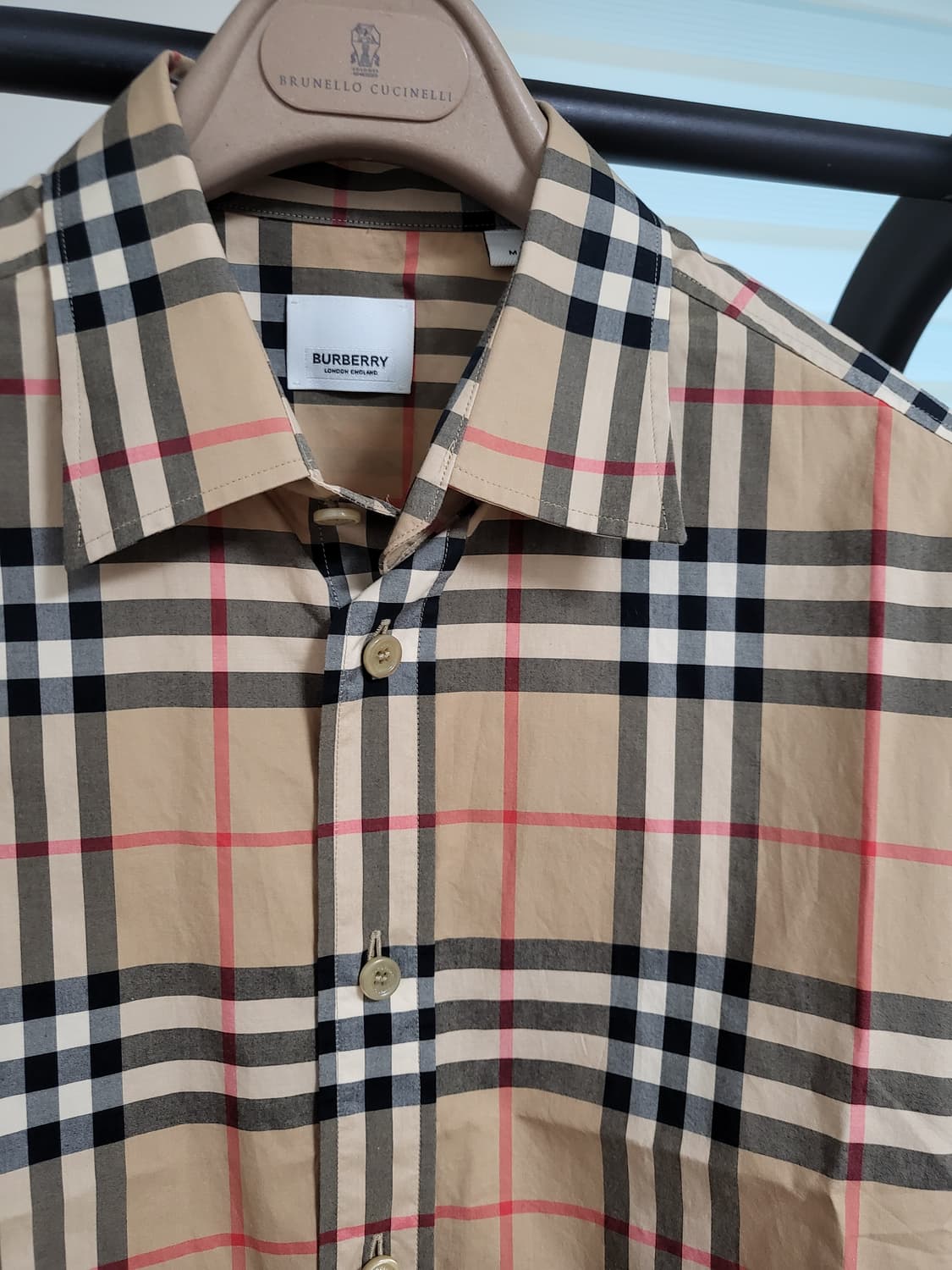 22SS 버버리 체크 코튼 포플린 셔츠 m 상품이미지3
