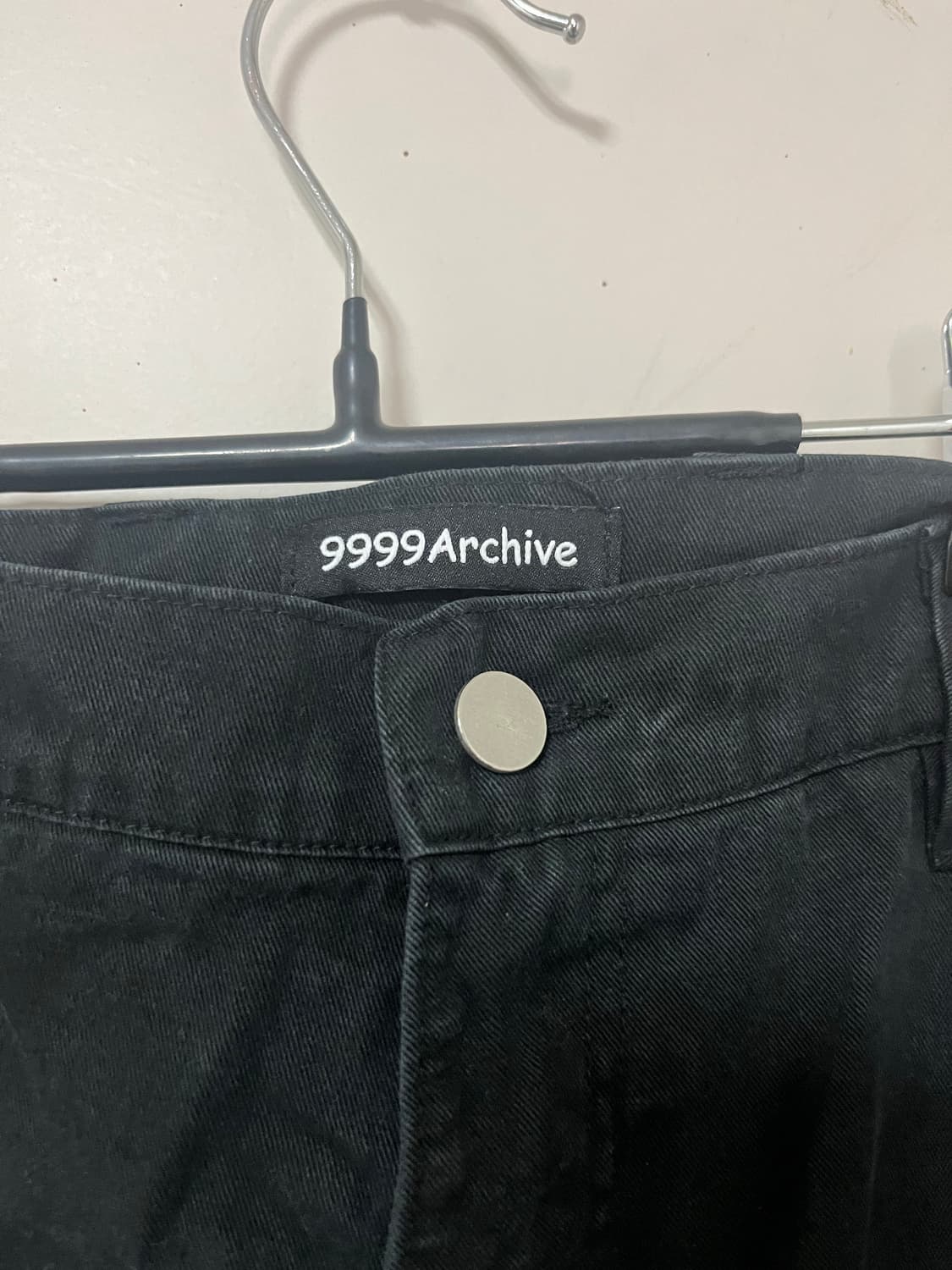 9999아카이브 블랙 와이드 코튼 팬츠 상품이미지4