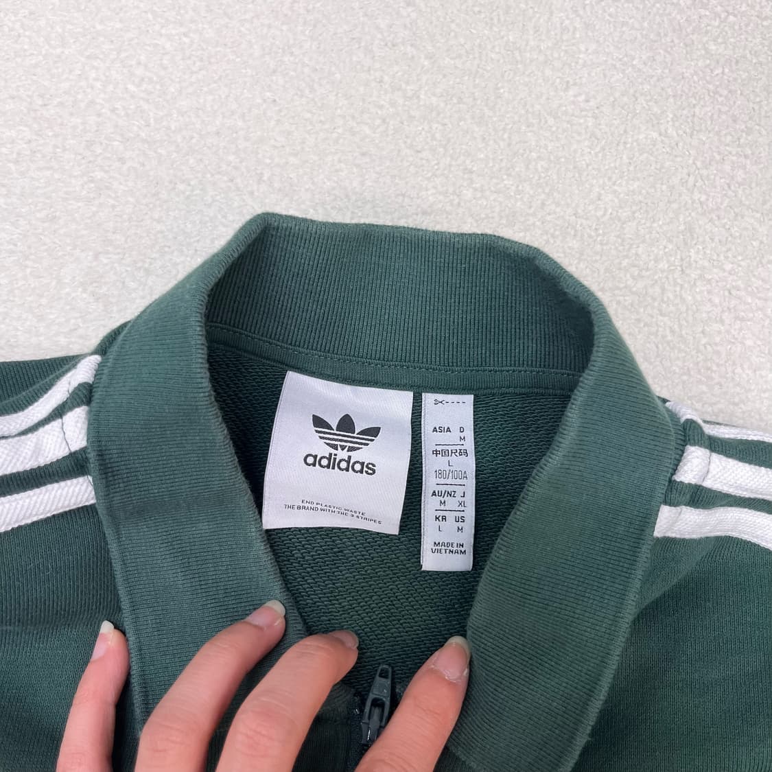 Adidas green center logo half zip-up mtm 상품이미지6
