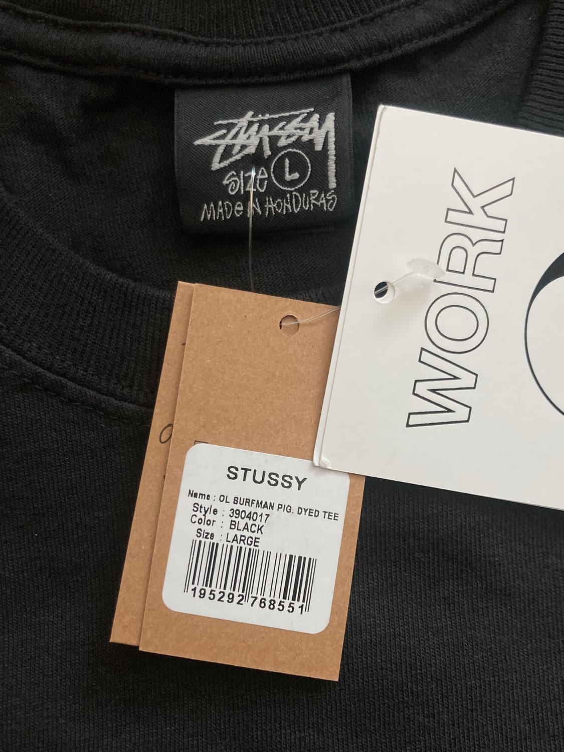 [L]스투시 x 아워레가시 서프맨 피그먼트 다이드 티셔츠 내츄럴 상품이미지4