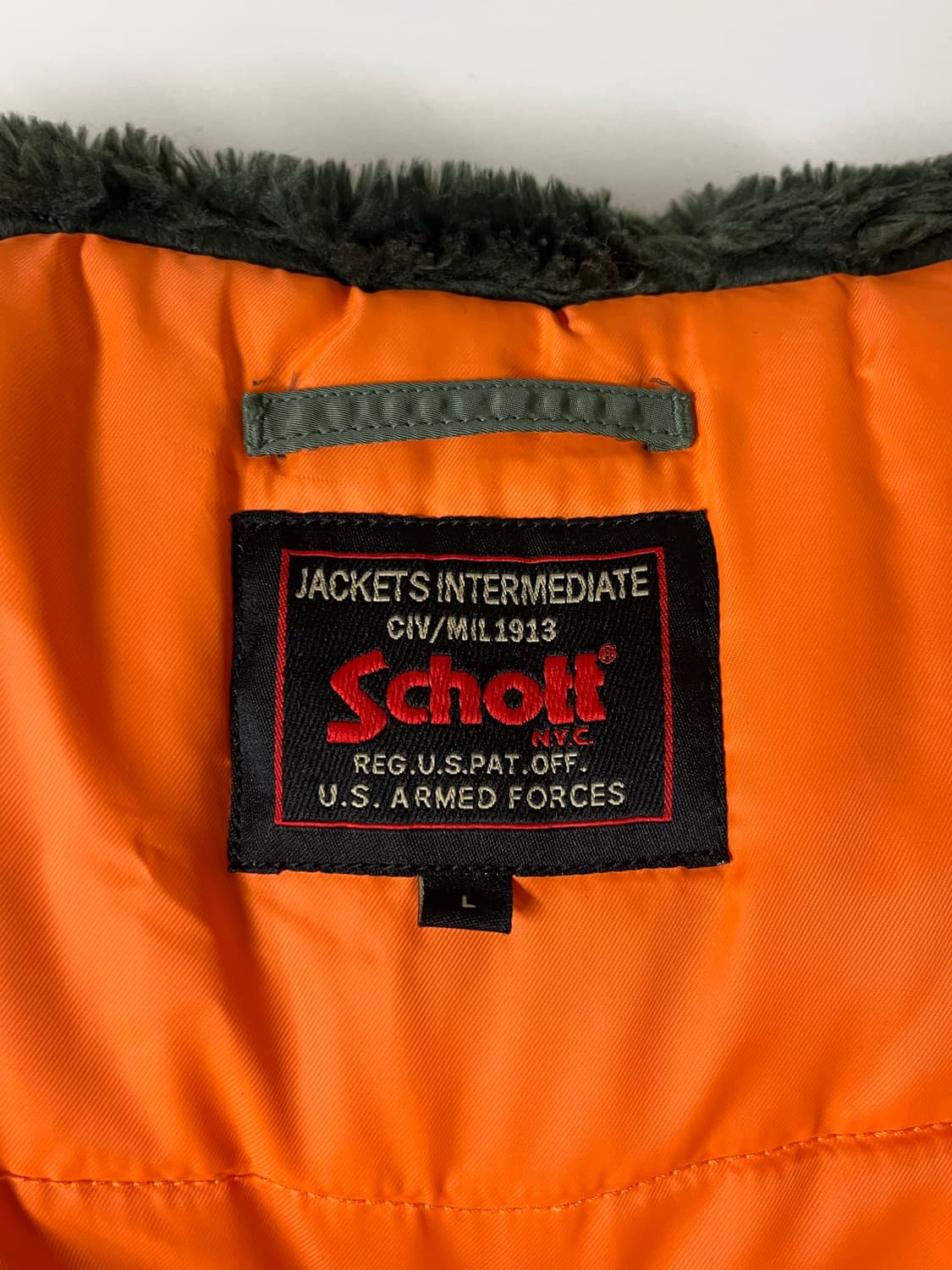 L) 쇼트 Schott 밀리터리 야상 패딩 그린 상품이미지5