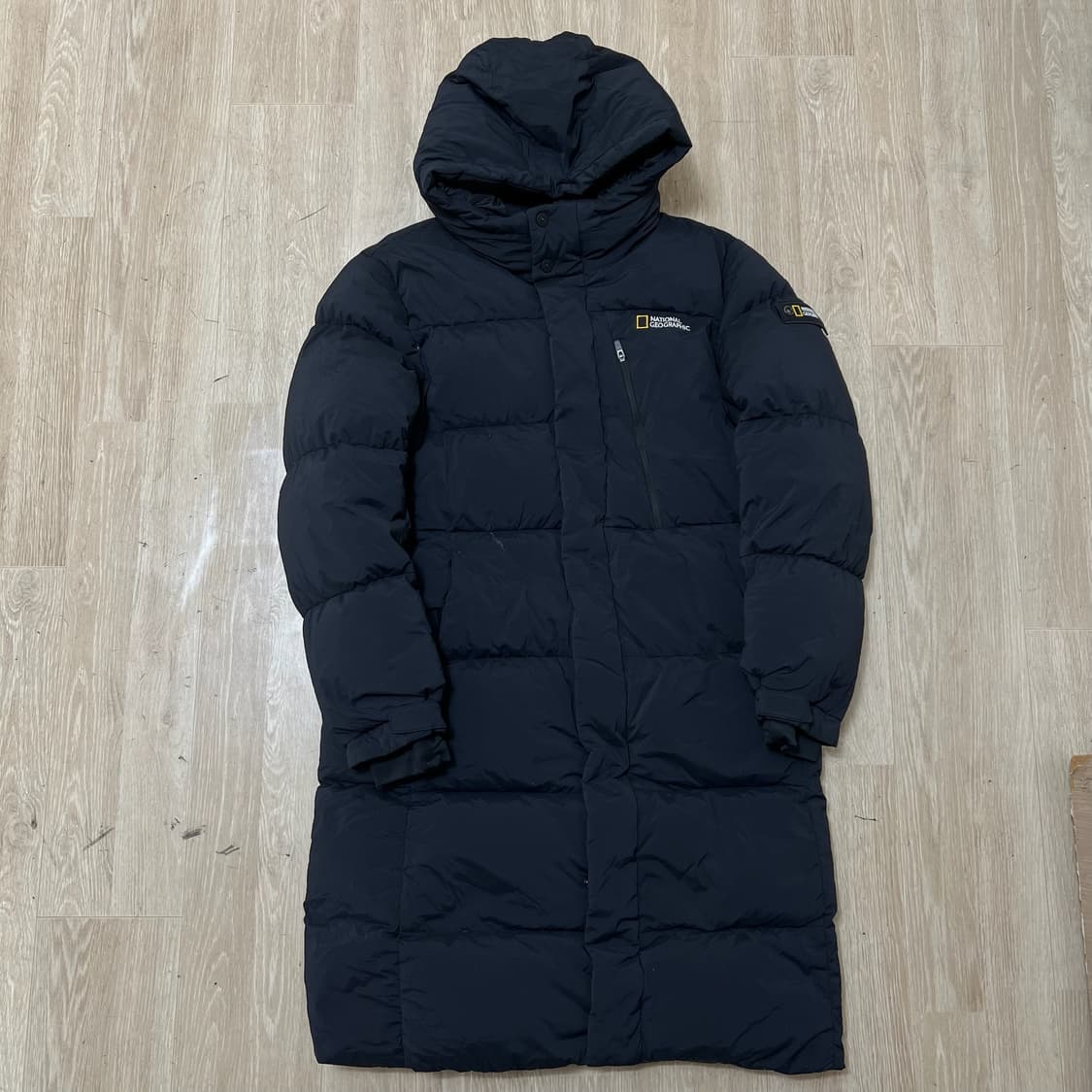 내셔널지오그래픽 키즈 와펜 구스다운 후드 롱패딩 160 상품이미지1