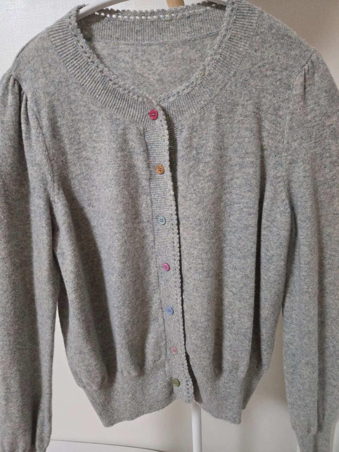 르니나 FALLYN 울 라운드넥 가디건 그레이 상품이미지2