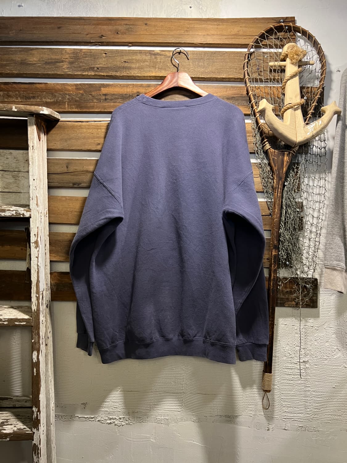 [XL]90's Made in USA 요트 자수 디테일 라벤더 스웻셔츠 상품이미지6
