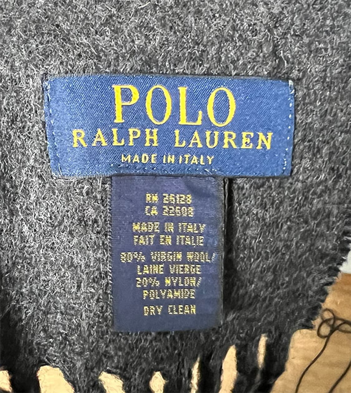 POLO 폴로 울 목도리 머플러 롱 블랙 프리 상품이미지4