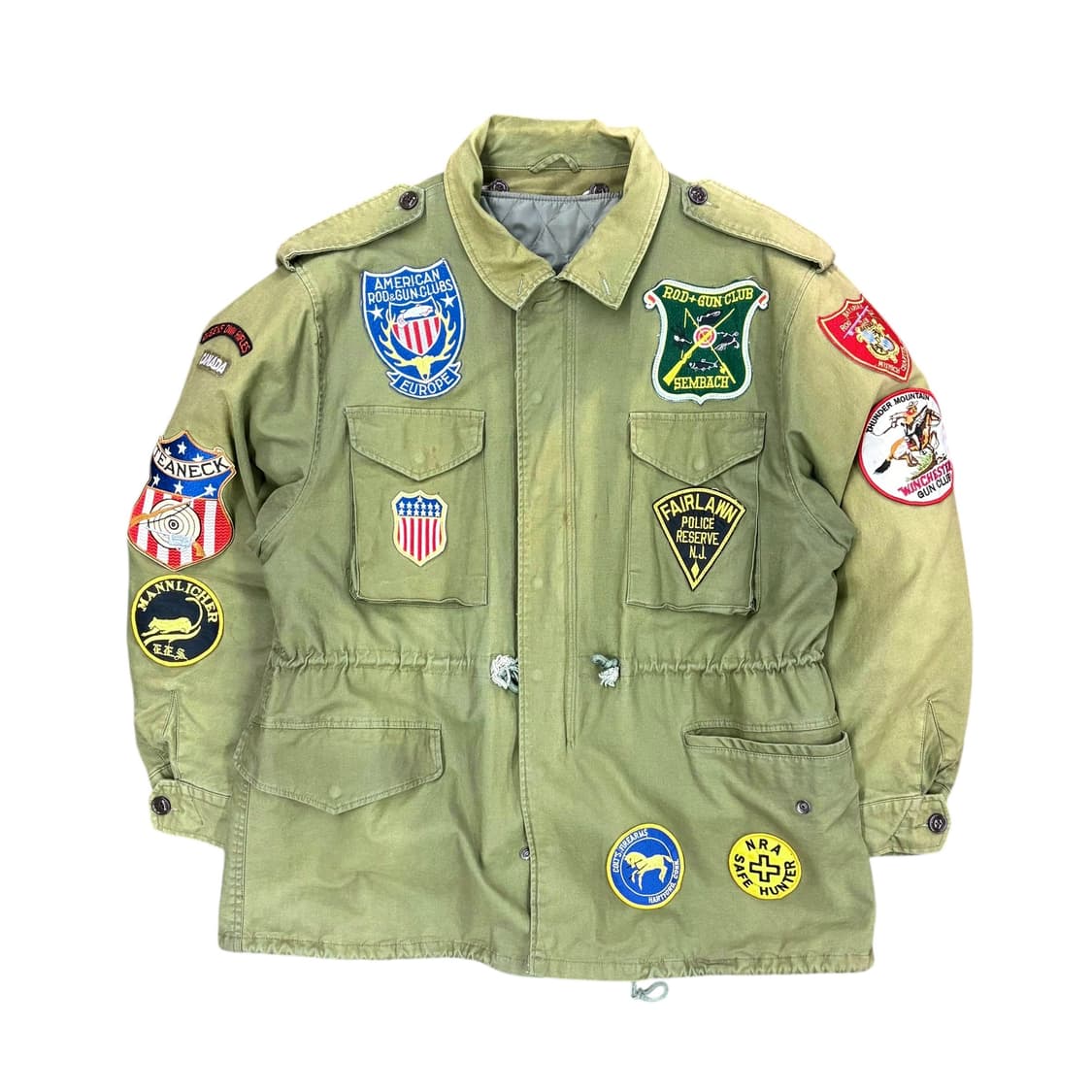 (XL) 빈티지 건클럽 패치워크 밀리터리 누빔 야상 자켓 상품이미지1