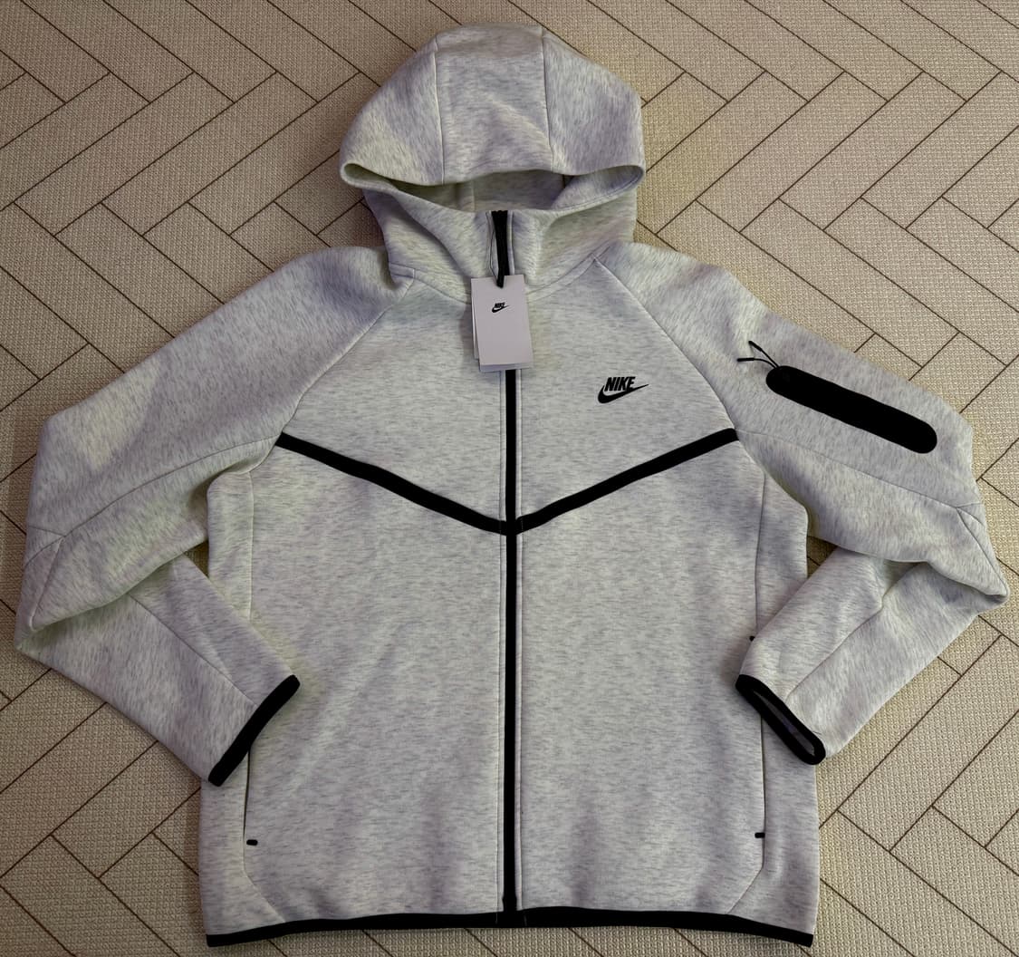 (XL/새상품)나이키 NSW 테크팩 테크플리스 후드 집업 버치 헤더 블랙 상품이미지1