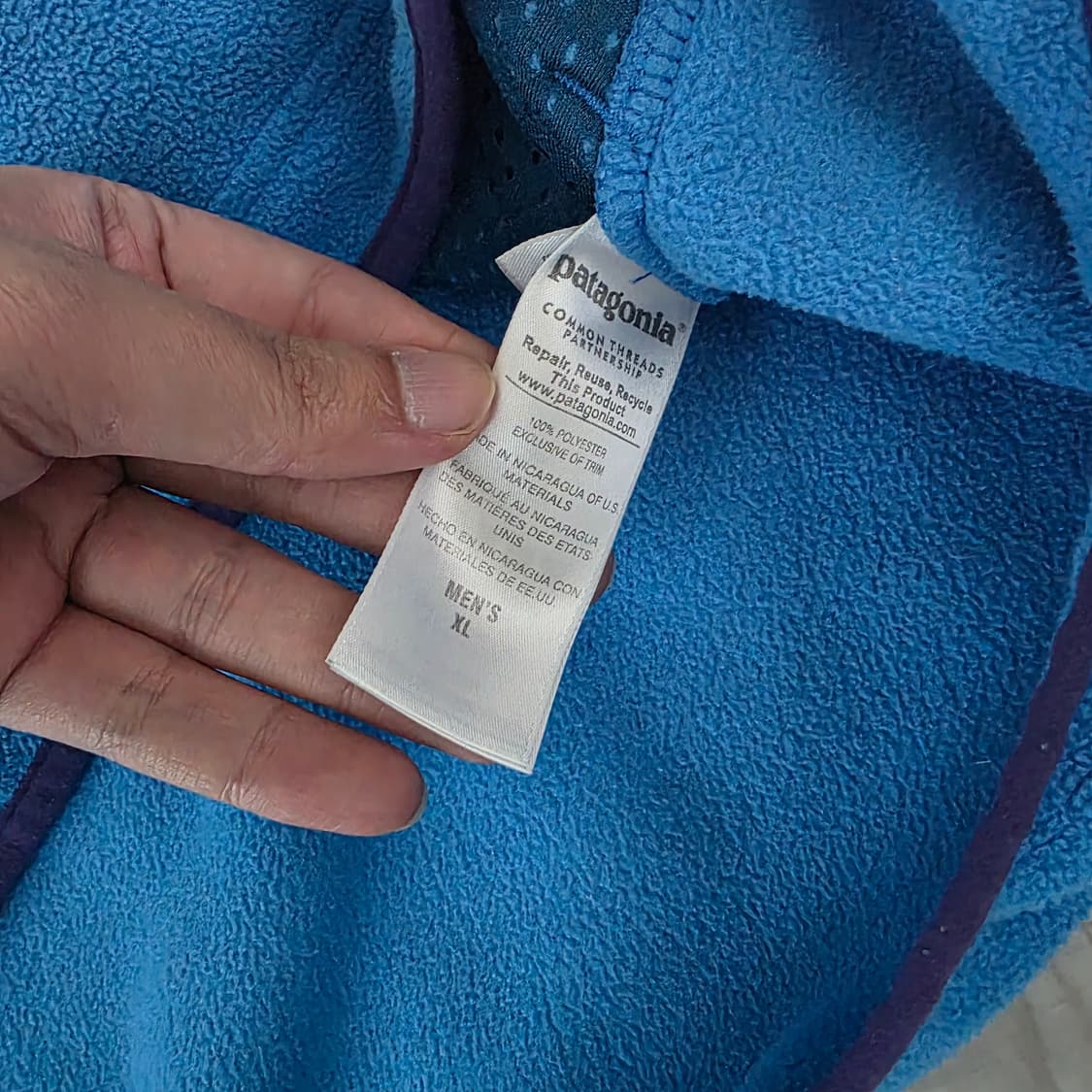 [XL] 빈티지 파타고니아 신칠라 플리스 후드 스냅 풀오버 스카이 블루 상품이미지7