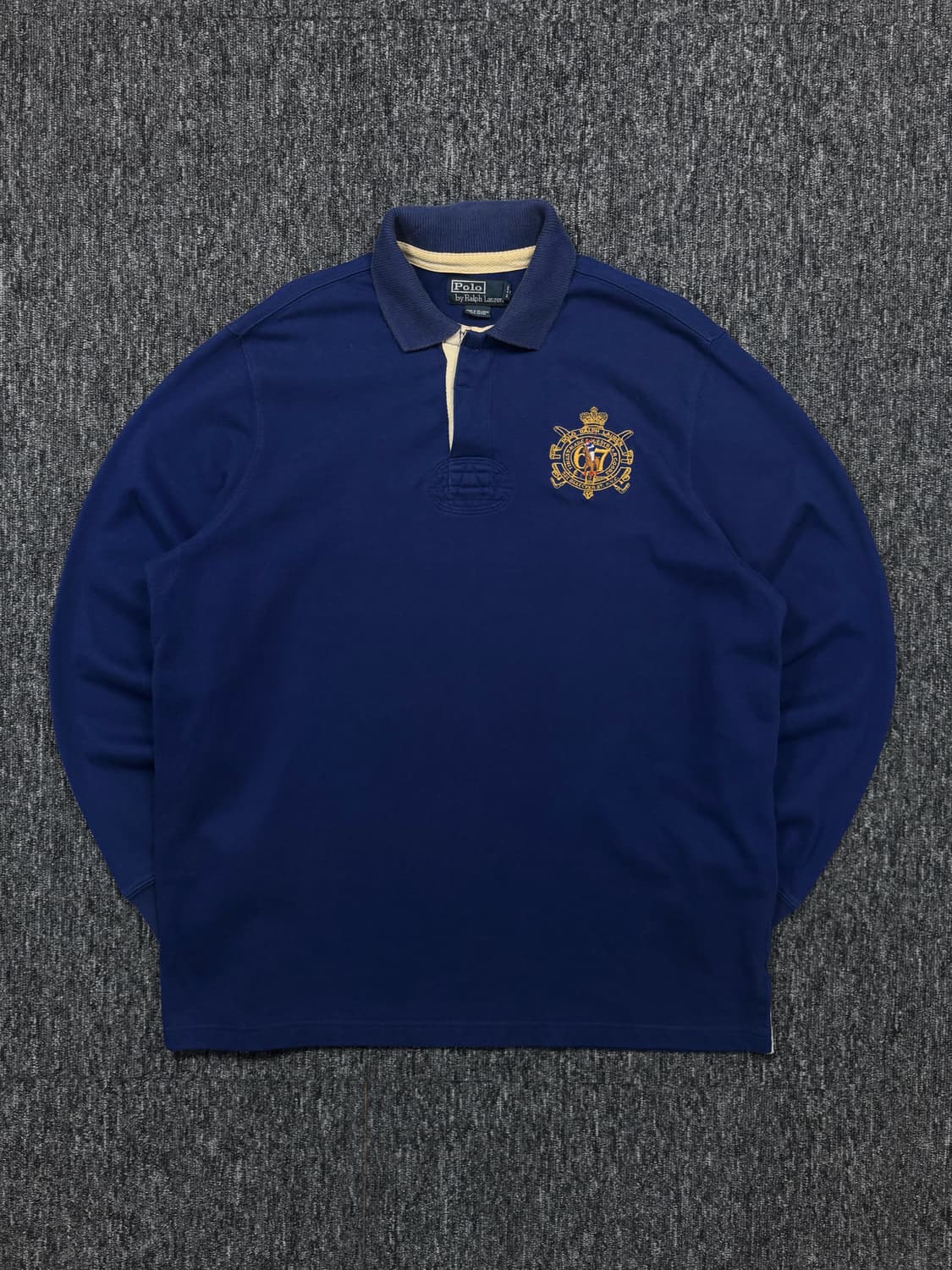 폴로 크레스트 자수 블루 긴팔 카라티 상품이미지4