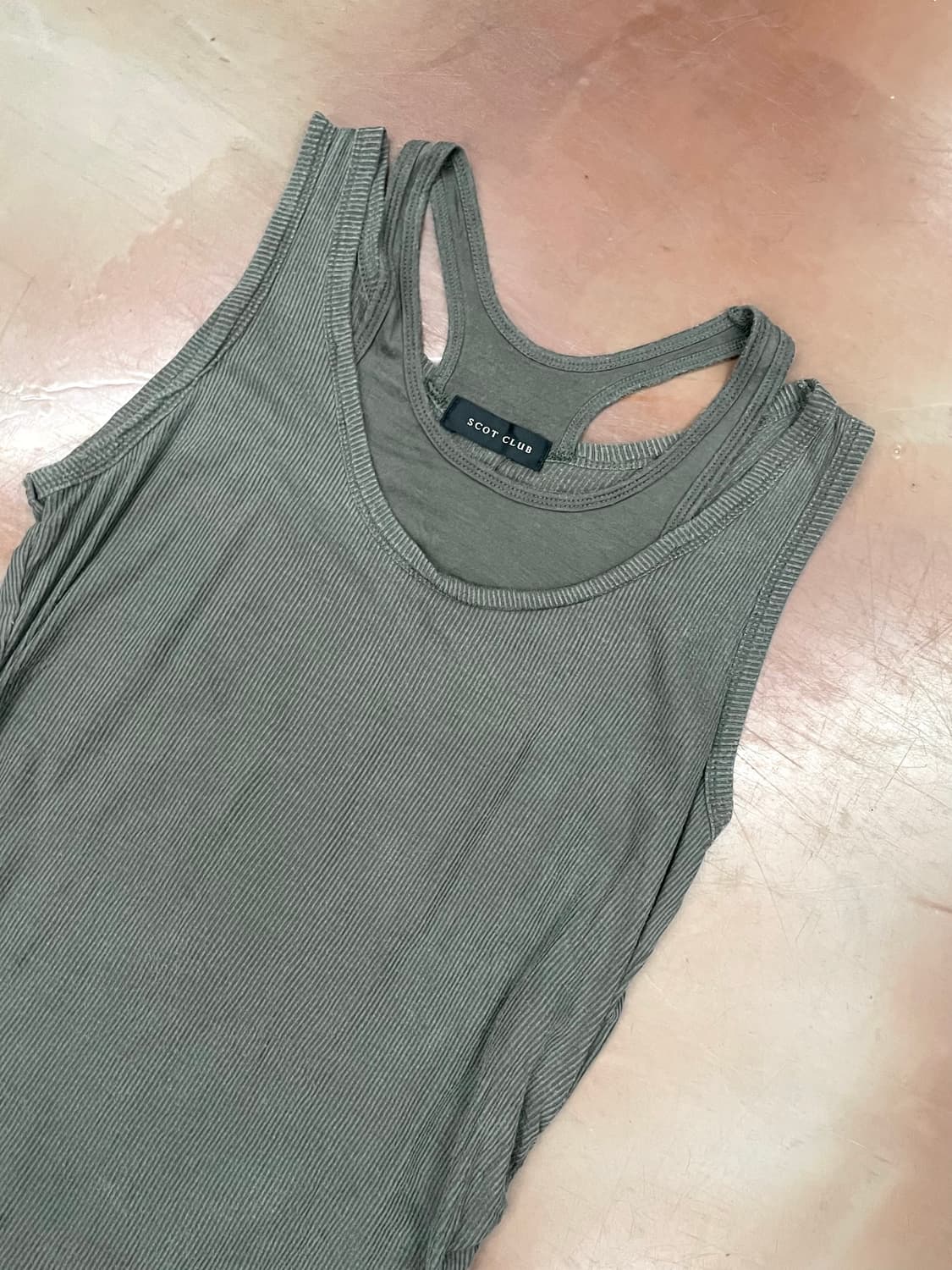 Layered Khaki sleeveless 상품이미지4