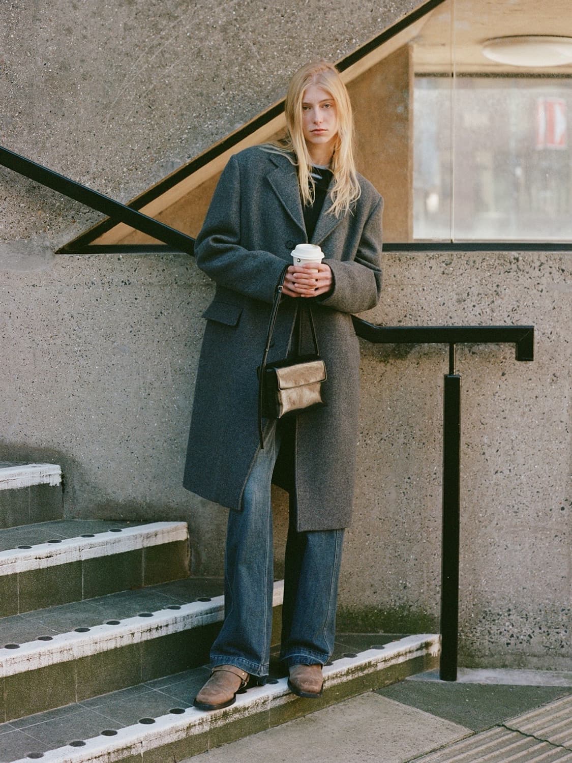 로우클래식 차콜 그레이 코트 S 상품이미지7