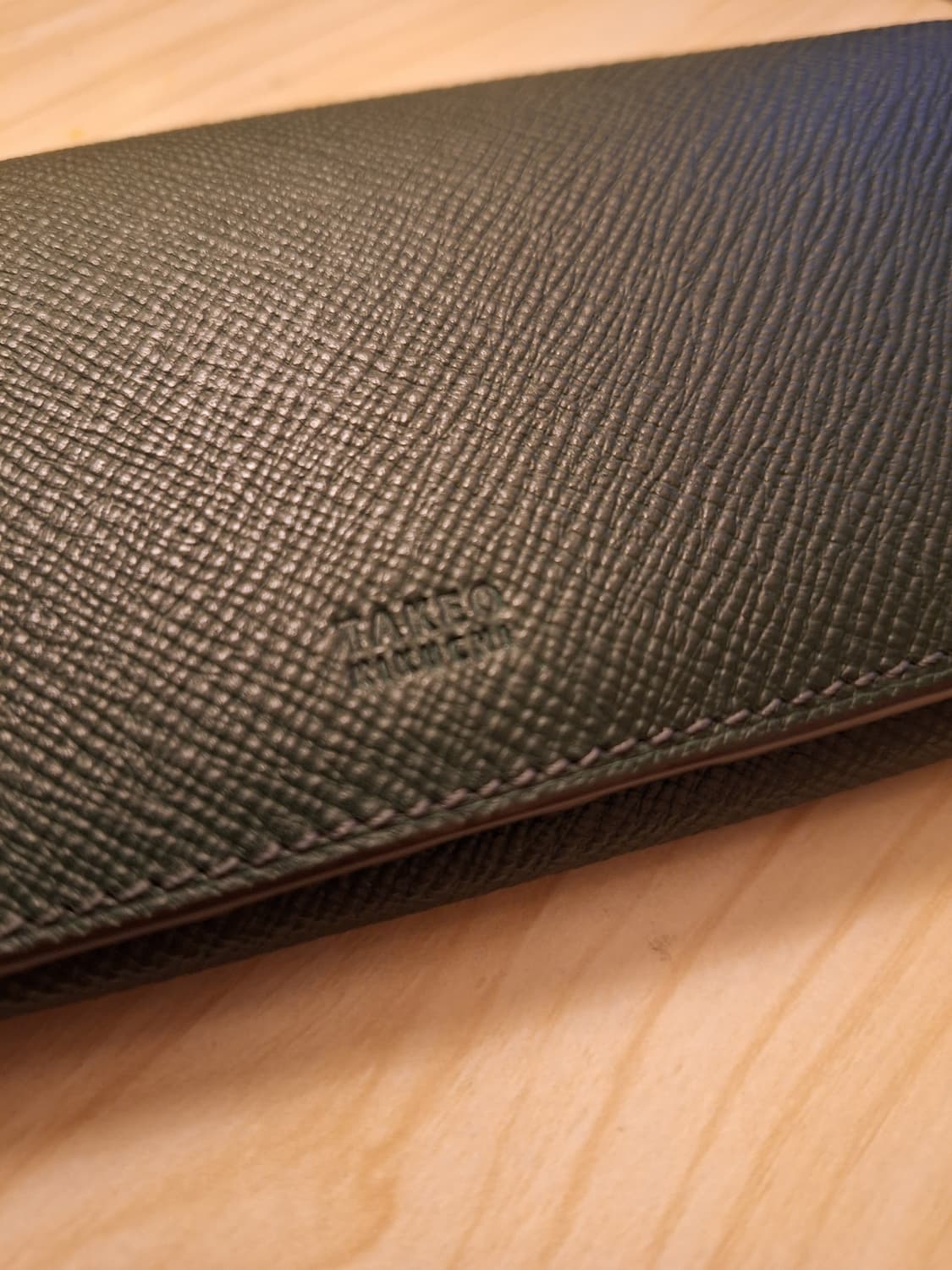 타케오 키쿠치 그린컬러 가죽 장지갑 판매합니다 상품이미지6