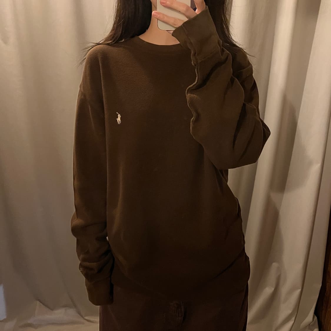 폴로랄프로렌 와플 롱슬리브 브라운 상품이미지2