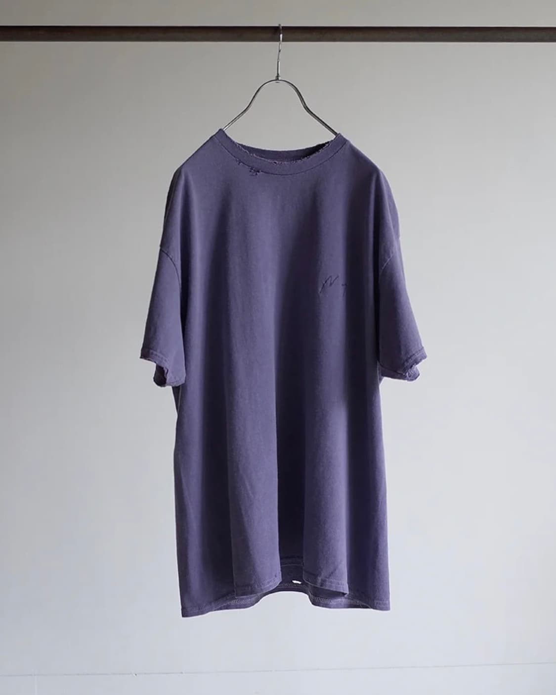 ANCELLM Embroidery Dyed T-Shirt "Purple" 상품이미지1