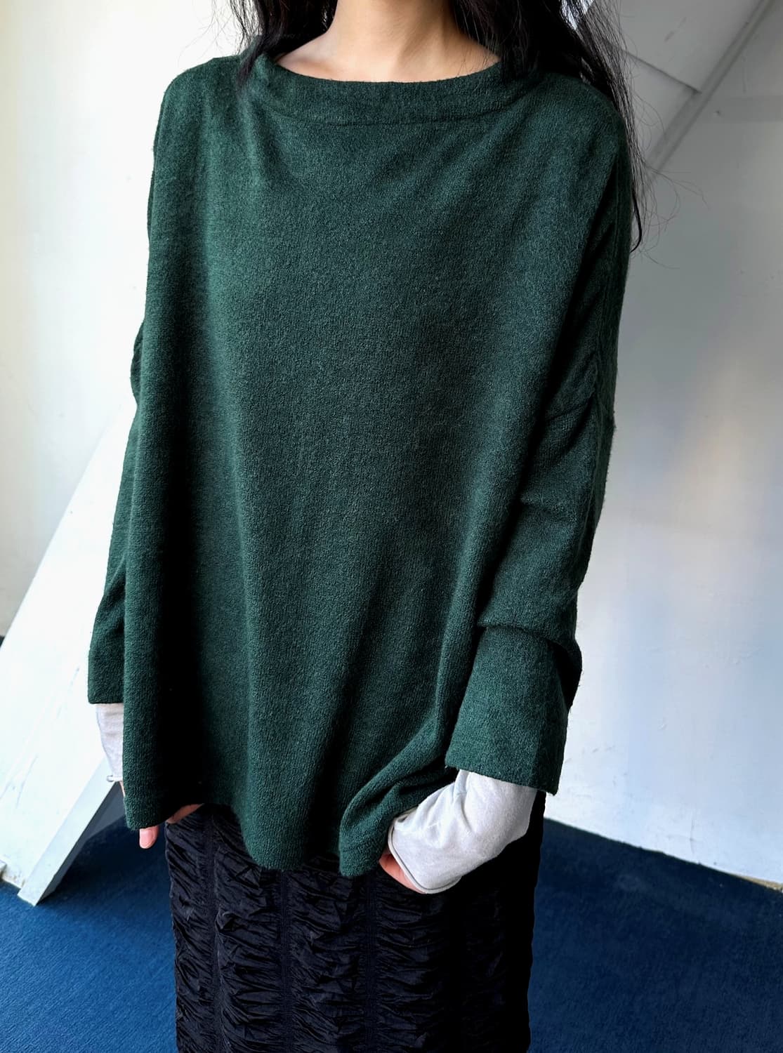 2way design brushed fabric knit P/O 상품이미지5