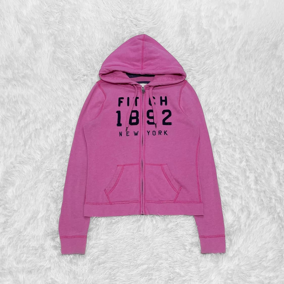 아베크롬비 피치 로고 후드집업 핑크 상품이미지2