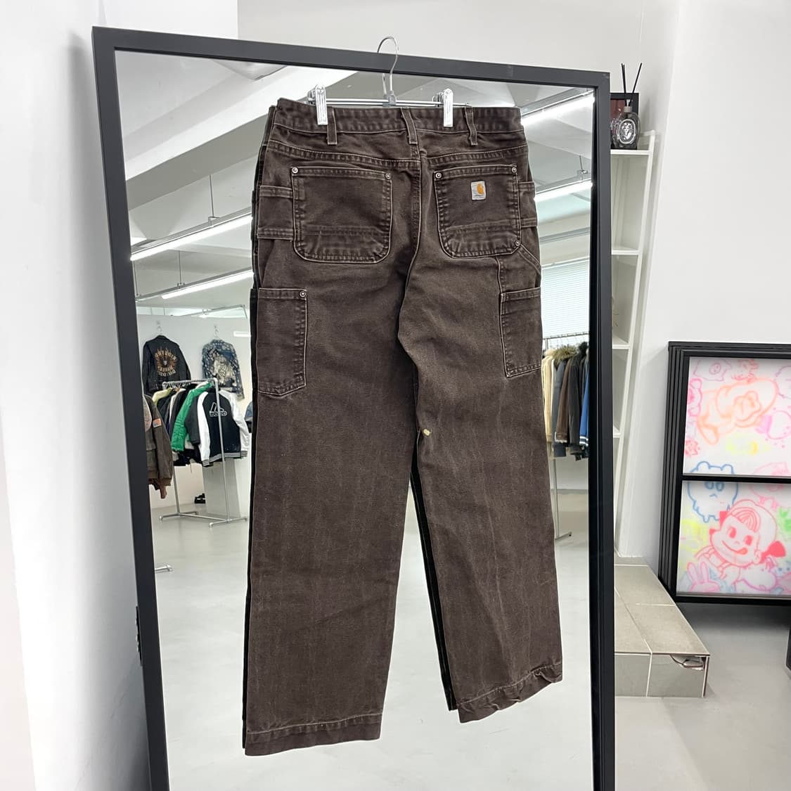 칼하트 OG 더블니 다크브라운 dkb 카펜터 덕캔버스 페이딩 워크팬츠 상품이미지2