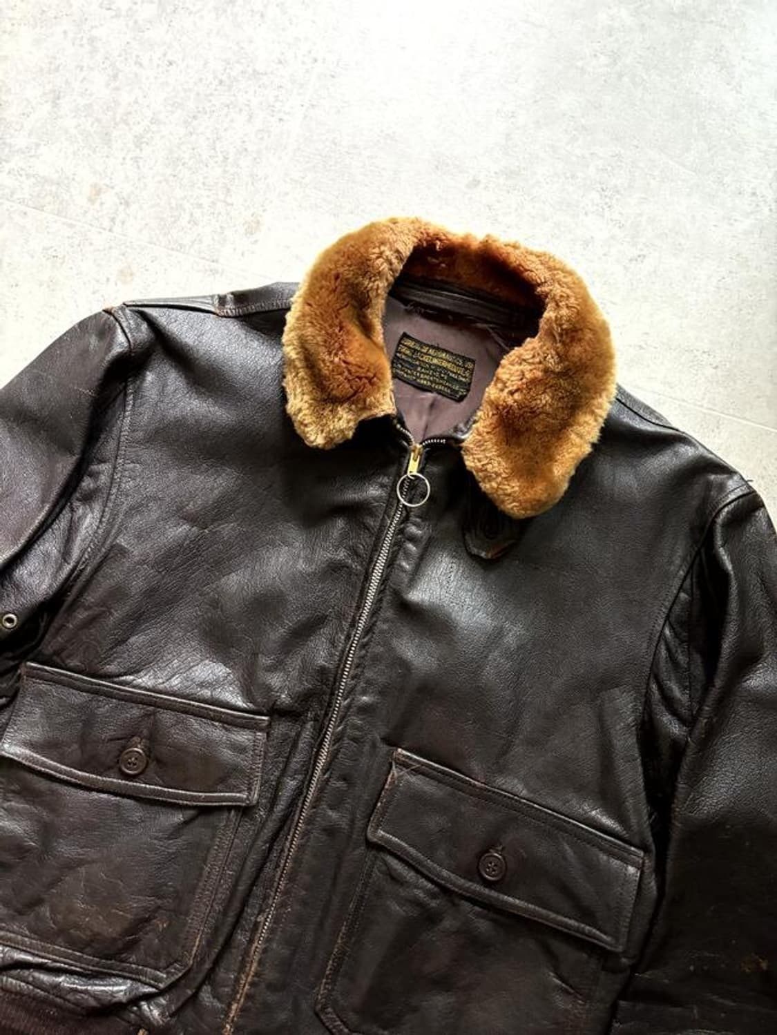 50's U.S. Navy G-1 Leather Flight jacket 상품이미지3