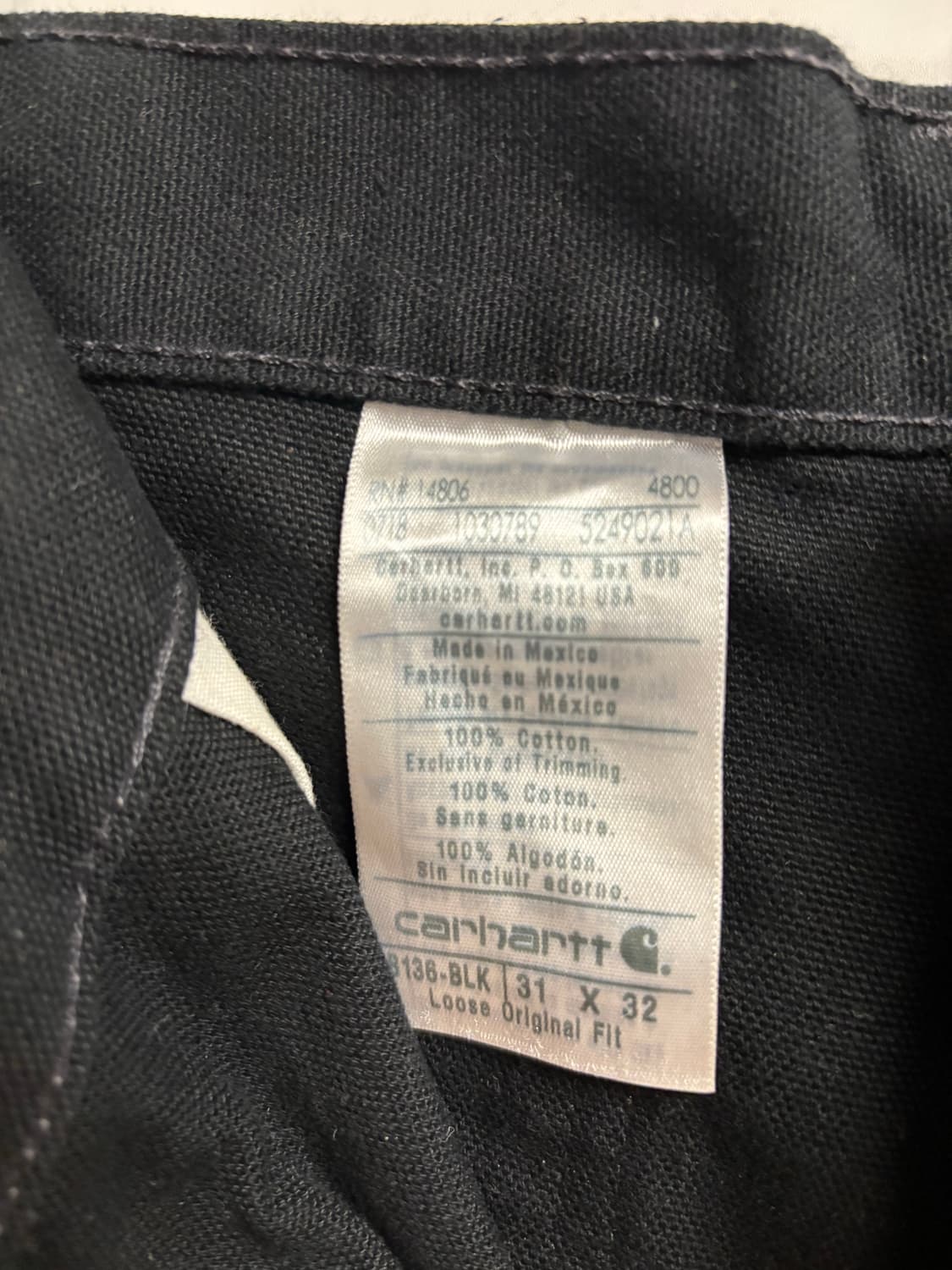 [31X32] 칼하트 더블니 워크팬츠 블랙 상품이미지9