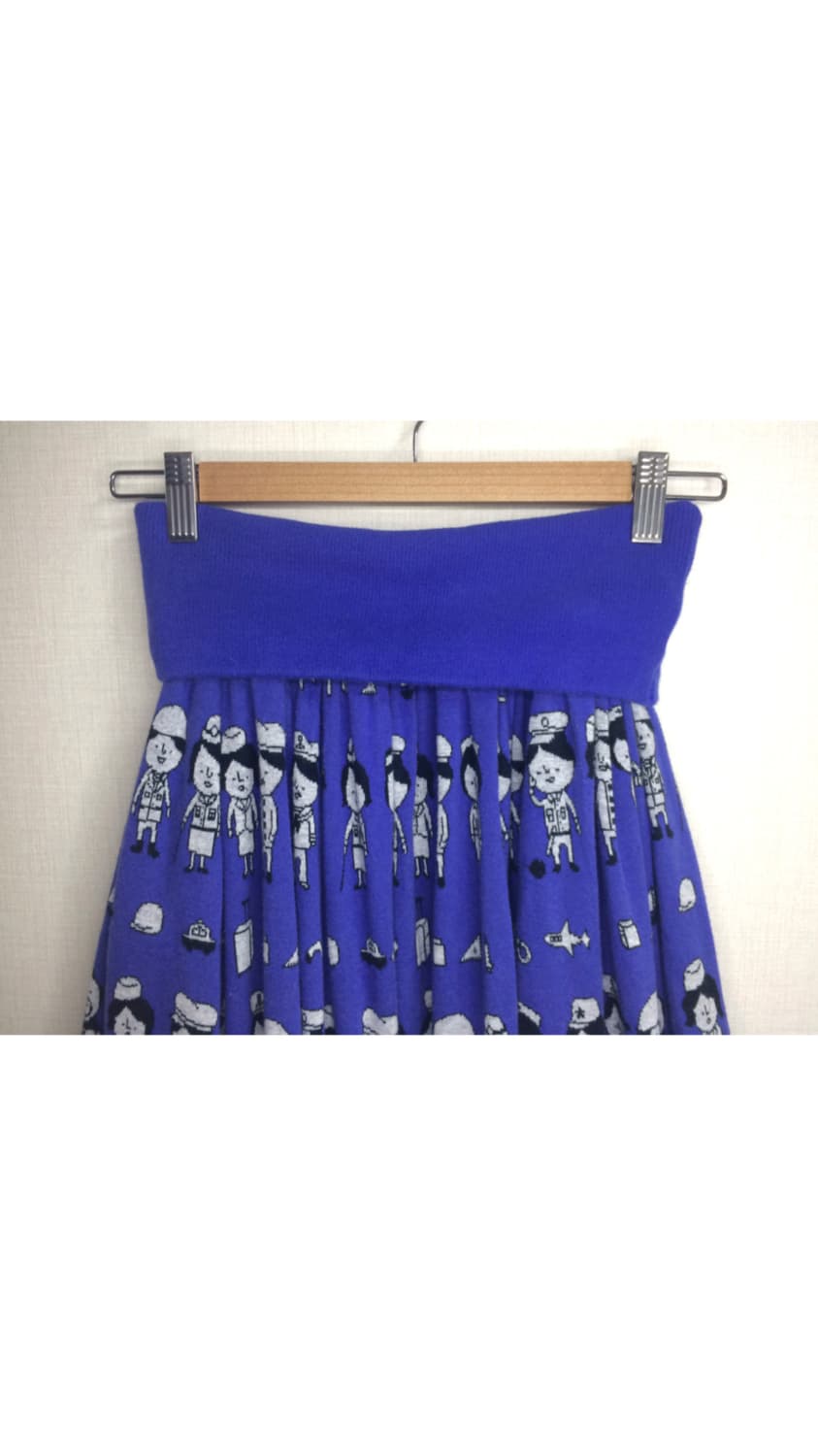 Ne-net 네넷냐 블루 프린팅 밴딩 스커트 상품이미지2