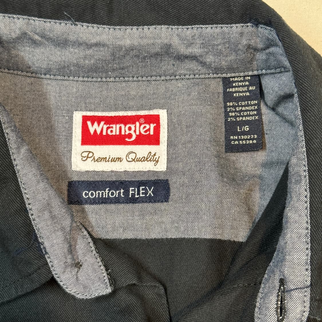 L) Wrangler 랭글러 투포켓 워크웨어 코튼 셔츠 블랙 W66 상품이미지5