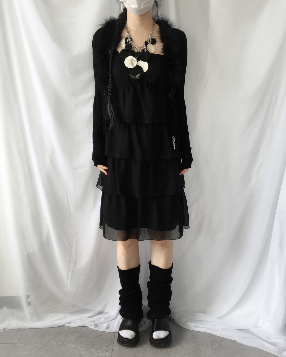 Fur trimming ribbed zip up 상품이미지5