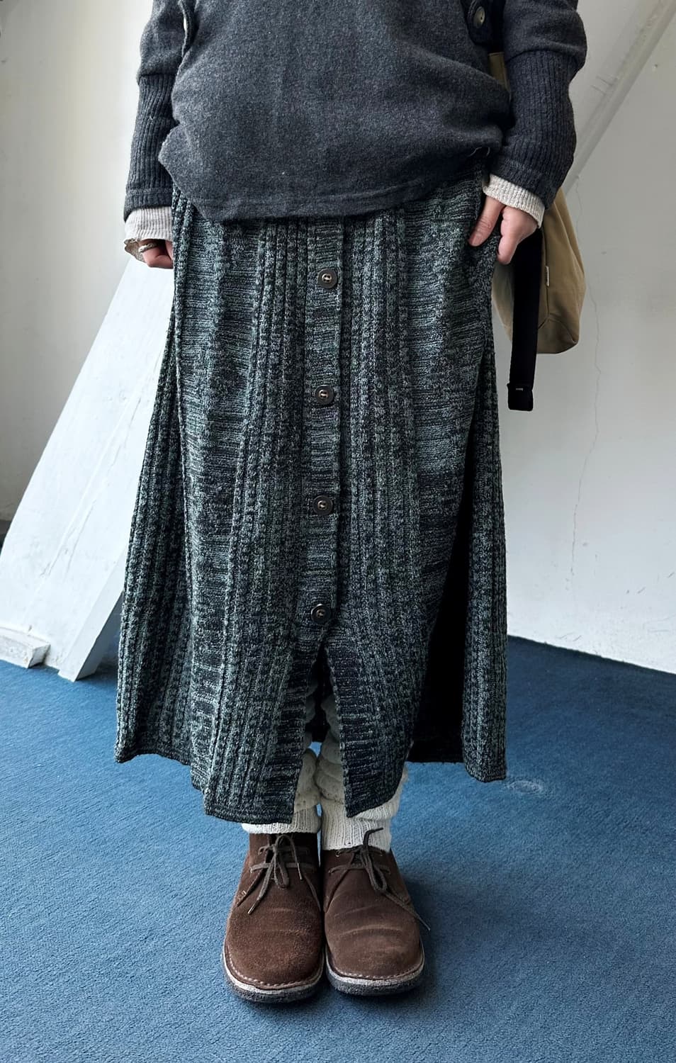 Knit fabric pattern loose skirt 상품이미지8